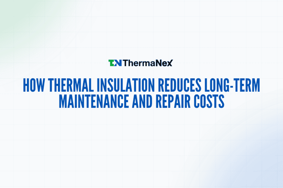 An image showcasing thermal insulation materials used in building construction, emphasizing how proper insulation reduces long-term maintenance and repair costs.
